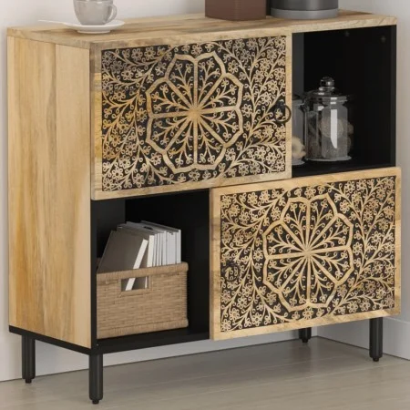 Beistellschrank aus massivem Mangoholz, 80 x 33 x 75 cm von , Sideboards - Ref: Foro24-358239, Preis: 164,96 €, Rabatt: %