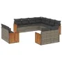 11-piece garden sofa set and gray synthetic rattan cushions by , Garden sets - Ref: Foro24-3260583, Price: 832,49 €, Discount: %