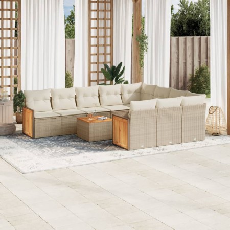 11-piece garden sofa set with beige synthetic rattan cushions by , Garden sets - Ref: Foro24-3260427, Price: 684,38 €, Discou...