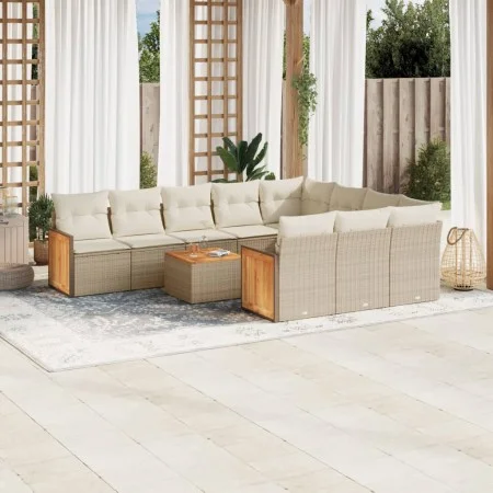 11-piece garden sofa set with beige synthetic rattan cushions by , Garden sets - Ref: Foro24-3260427, Price: 720,18 €, Discou...