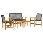 5-Piece Black PE Rattan and Acacia Wood Bistro Set by , Modular outdoor sofas - Ref: Foro24-367604, Price: 247,70 €, Discount: %