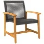 5-Piece Black PE Rattan and Acacia Wood Bistro Set by , Modular outdoor sofas - Ref: Foro24-367604, Price: 247,70 €, Discount: %