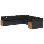 Gartensofa-Set 10-teilig mit schwarzen synthetischen Rattankissen von , Gartensets - Ref: Foro24-3260431, Preis: 609,36 €, Ra...