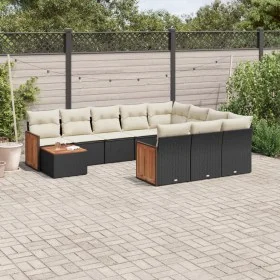 11-teiliges Gartensofa-Set und schwarze synthetische Rattankissen von , Gartensets - Ref: Foro24-3260446, Preis: 637,39 €, Ra...