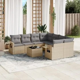 9-teiliges Gartensofa-Set mit beigen synthetischen Rattankissen von , Gartensets - Ref: Foro24-3252296, Preis: 609,71 €, Raba...