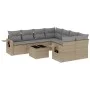 9-teiliges Gartensofa-Set mit beigen synthetischen Rattankissen von , Gartensets - Ref: Foro24-3252296, Preis: 609,71 €, Raba...