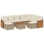 Garden sofa set with beige cushions 10 pieces synthetic rattan by , Garden sets - Ref: Foro24-3260630, Price: 669,26 €, Disco...