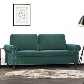 Sofá de 2 plazas de terciopelo verde oscuro 140 cm by , Sofas - Ref: Foro24-359531, Price: 273,92 €, Discount: %