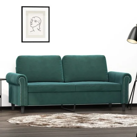 Zweiplätziges Samtsofa in dunkelgrün, 140 cm. von , Sofas - Ref: Foro24-359531, Preis: 273,92 €, Rabatt: %