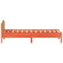Bed frame with wax brown pine wood headboard 100x200 cm by , Beds and slatted bases - Ref: Foro24-842617, Price: 100,07 €, Di...