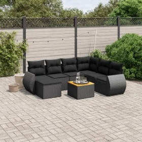 Set de sofás de jardín 8 piezas y cojines ratán sintético negro by , Garden sets - Ref: Foro24-3257448, Price: 479,01 €, Disc...