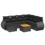 Set de sofás de jardín 8 piezas y cojines ratán sintético negro by , Garden sets - Ref: Foro24-3257448, Price: 479,01 €, Disc...