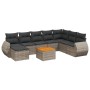 Set de muebles de jardín 9 pzas y cojines ratán sintético gris by , Garden sets - Ref: Foro24-3257474, Price: 560,63 €, Disco...