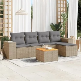 Juego de sofás jardín con cojines 6 pzas ratán sintético beige by , Garden sets - Ref: Foro24-3257753, Price: 395,04 €, Disco...