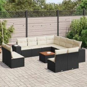 Set de sofás de jardín 12 piezas cojines ratán sintético negro by , Garden sets - Ref: Foro24-3257834, Price: 716,45 €, Disco...