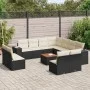 Set de sofás de jardín 12 piezas cojines ratán sintético negro de , Conjuntos de jardín - Ref: Foro24-3257834, Precio: 717,22...