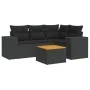 Set de muebles de jardín 5 pzas y cojines ratán sintético negro de , Conjuntos de jardín - Ref: Foro24-3225425, Precio: 391,0...