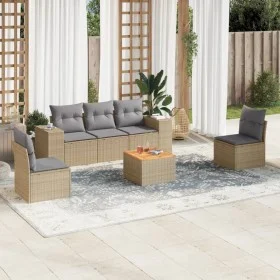 Juego de sofás jardín con cojines 6 pzas ratán sintético beige by , Garden sets - Ref: Foro24-3257718, Price: 396,17 €, Disco...