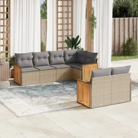 Set sofás de jardín 7 piezas y cojines ratán sintético beige by , Garden sets - Ref: Foro24-3260225, Price: 534,71 €, Discoun...
