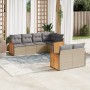 Set sofás de jardín 7 piezas y cojines ratán sintético beige by , Garden sets - Ref: Foro24-3260225, Price: 498,11 €, Discoun...