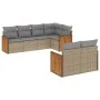Set sofás de jardín 7 piezas y cojines ratán sintético beige by , Garden sets - Ref: Foro24-3260225, Price: 534,71 €, Discoun...