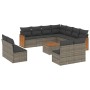 Set de sofás de jardín 12 pzas con cojines ratán sintético gris by , Garden sets - Ref: Foro24-3260177, Price: 725,81 €, Disc...