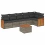 Set de sofás de jardín 7 piezas con cojines ratán PE gris de , Conjuntos de jardín - Ref: Foro24-3260079, Precio: 436,94 €, D...
