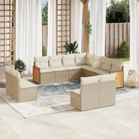Set de sofás de jardín 11pzas con cojines ratán sintético beige by , Garden sets - Ref: Foro24-3260168, Price: 730,73 €, Disc...