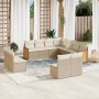 Set de sofás de jardín 11pzas con cojines ratán sintético beige by , Garden sets - Ref: Foro24-3260168, Price: 706,33 €, Disc...