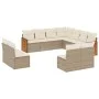 Set de sofás de jardín 11pzas con cojines ratán sintético beige by , Garden sets - Ref: Foro24-3260168, Price: 730,73 €, Disc...