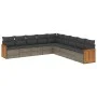 Gartenmöbel-Set 9-teilig mit grauen Polstern aus synthetischem Rattan von , Gartensets - Ref: Foro24-3260142, Preis: 555,01 €...