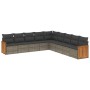 Gartenmöbel-Set 9-teilig mit grauen Polstern aus synthetischem Rattan von , Gartensets - Ref: Foro24-3260142, Preis: 544,33 €...