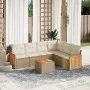 Set sofás de jardín 7 piezas y cojines ratán sintético beige de , Conjuntos de jardín - Ref: Foro24-3260091, Precio: 495,62 €...