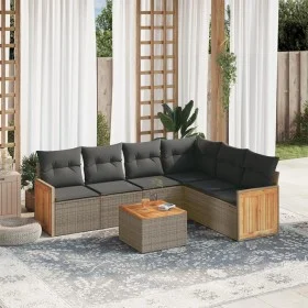 7-teiliges Gartensofa-Set mit grauen PE-Rattan-Kissen. von , Gartensets - Ref: Foro24-3260093, Preis: 436,94 €, Rabatt: %