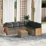 Set de sofás de jardín 7 piezas con cojines ratán PE gris by , Garden sets - Ref: Foro24-3260093, Price: 436,94 €, Discount: %