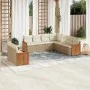 Gartensofa-Set, 9-teilig, mit Kissen, aus synthetischem Rattan in Beige. von , Gartensets - Ref: Foro24-3260182, Preis: 700,0...