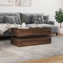 Mesa de centro con luces LED marrón roble 90x50x40 cm de , Mesas de centro - Ref: Foro24-839867, Precio: 99,21 €, Descuento: %