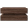 Mesa de centro con luces LED marrón roble 90x50x40 cm de , Mesas de centro - Ref: Foro24-839867, Precio: 99,21 €, Descuento: %
