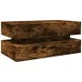 Mesa de centro con luces LED roble ahumado 90x50x40 cm de , Mesas de centro - Ref: Foro24-839865, Precio: 93,51 €, Descuento: %