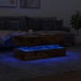 Mesa de centro con luces LED roble ahumado 90x50x40 cm de , Mesas de centro - Ref: Foro24-839865, Precio: 85,72 €, Descuento: %