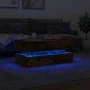 Mesa de centro con luces LED roble ahumado 90x50x40 cm de , Mesas de centro - Ref: Foro24-839865, Precio: 93,51 €, Descuento: %