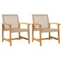 Sillas de jardín 2 uds madera de acacia y ratán sintético beige by , Modular outdoor sofas - Ref: Foro24-367597, Price: 116,4...