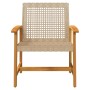Sillas de jardín 2 uds madera de acacia y ratán sintético beige by , Modular outdoor sofas - Ref: Foro24-367597, Price: 116,4...