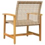 Sillas de jardín 2 uds madera de acacia y ratán sintético beige by , Modular outdoor sofas - Ref: Foro24-367597, Price: 116,4...