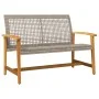 Juego de bistro de 5 piezas ratán PE gris y madera de acacia by , Modular outdoor sofas - Ref: Foro24-367605, Price: 251,57 €...