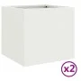 Jardineras 2 unidades acero blanco 32x30x29 cm by , Pots and planters - Ref: Foro24-841538, Price: 62,69 €, Discount: %