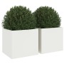 Blumenkästen 2 Stück aus weißem Stahl 32x30x29 cm von , Töpfe und Pflanzgefäße - Ref: Foro24-841538, Preis: 64,13 €, Rabatt: %