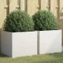 Blumenkästen 2 Stück weißer Stahl 42x40x39 cm von , Töpfe und Pflanzgefäße - Ref: Foro24-841550, Preis: 77,75 €, Rabatt: %