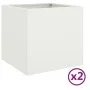 Blumenkästen 2 Stück weißer Stahl 42x40x39 cm von , Töpfe und Pflanzgefäße - Ref: Foro24-841550, Preis: 77,75 €, Rabatt: %