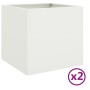 Jardineras 2 unidades acero blanco 42x40x39 cm de , Maceteros y jardineras - Ref: Foro24-841550, Precio: 81,29 €, Descuento: %